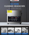 No Sweat Digital Ultrasonic Cleaner With Ample 3L Tank And Degas Plus Gentle Modes, showing control panel and tank features.