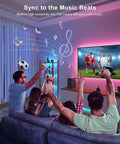 Group enjoying sports with Outdoor LED Strip Lights Waterproof 100 Ft 6 Rolls Of 16Ft 4In IP65 Ultra Long RGB 5050 music sync