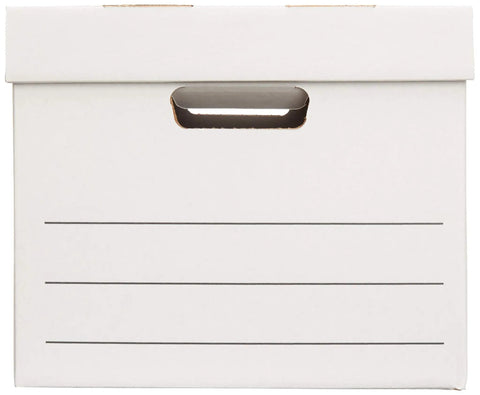 Medium Duty Storage And Filing Boxes With Lids And Handles Legal Letter Size Collapsible Foldable Tape Free Assembly Super Strong 700 Pound Stacking Strength Double Walled Bottom And Ends 12 Pack White Reusable And Easy To Set Up