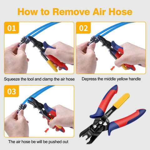Step-by-step guide using Must Have Air Line Removal Tool For Quarter Inch And Five Sixteenths Inch Push To Connect Fittings