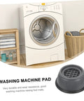 Washing machine near wicker basket and shelf with 8 pack slip shockproof foot pads for washing machines and refrigerators.