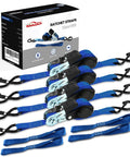 Heavy Duty Ratchet Strap With Safety Lock And Chromoly S Hooks 1500 Lbs Break Strength 1 Inch By 15 Feet Soft Loop Tie Downs