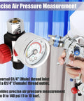 One Quarter Inch Air Regulator With Gauge 0-140 Psi For Spray Guns And Paint Sprayers, universal thread, gauge close-up