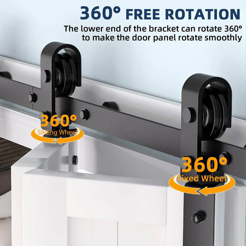 Heavy Duty 36 Inch Bi-Fold Barn Door Hardware Kit Fits Two 16 Inch Closet Doors, sliding track with quiet rollers
