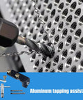 Premium Aluminum Extrusion Tap Guide Adjustable Universal Drill Jig For Metalworking in action aligning drill on metal.