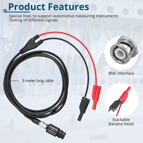 Automotive Oscilloscope Probe Kit With 20 To 1 Attenuator Back Probe Pins And 3M BNC To Banana Cable for car diagnostics
