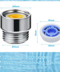 Shower Flow Reducer Set With Half Inch Valve And Six Flow Restrictors For Fixed Shower Head And Handheld Sprays shown in detail