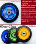 Beast Mode Speed Inline Skate Wheels 100mm And 110mm Set Of 2, blue hollow aluminum core wheels with bearings, multi-color options