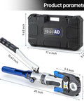 Portable Hydraulic Copper Pipe Crimping Tool With 1/2 3/4 And 1 Inch Jaw Sets, 350 Degree Rotatable Head, carrying case