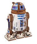Star Wars R2D2 3D Wooden Puzzle Kit with Spring Driven Mechanism LED Projector Two Display Poses Hidden Storage Compartment