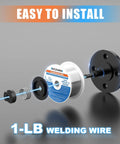 ER5356 Aluminum MIG Welding Wire 0.040 Inch 1 Pound 1 Pack Pro Grade Magnesium Aluminum Alloy, easy installation components