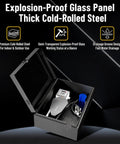 Heavy Duty Steel EV Charger Enclosure Weatherproof Outdoor Charging Station Box With Secure Keyless Combo Lock, opened view showing contents.