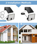 Solar Motion Sensor Light Outdoor No Fuss Easy Setup 3 Modes Dusk to Dawn Security Flood Light IP65 Waterproof installation methods