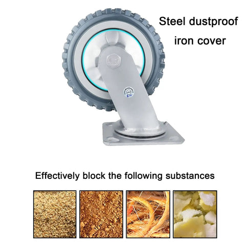 Heavy Duty Caster Wheels With Top Plate Swivel And Brakes For Furniture, Workbenches, Trolleys, Garage And Workshop Projects