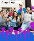 Group celebrating with Eight Piece Hand Clappers 7.5 Inch Clapping Noisemakers Plastic Noise Makers Mini Hand Soundboard Party Favors Clacker