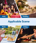 Image depicting various applicable scenes for Heavy Duty Stainless Steel Picnic Tablecloth Clips 12 Pack for Outdoor Tables.