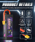 Image showing 11.1V 3S 5200mAh 80C RC Battery With Beefy Hard Case And XT60 Connector For One Eighth And One Tenth Scale RC Cars.