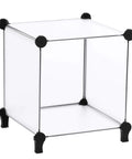 Single white plastic cube from Sixteen Cube Modular Storage Organizer With Doors DIY Book Shelf Cubbies Cabinet