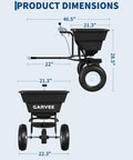 Dimensions of Tow Behind Broadcast Spreader With 110 Lb Hopper Universal Hitch Hopper Cover And Adjustable Flow Control