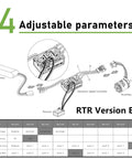 SCX24 Brushless Motor And ESC Combo With Hobbywing QUICRUN Outer1621SL diagram showing adjustable parameters for setup