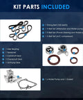 Timing Belt Kit With Water Pump For Hyundai Accent 1.6L 2001 2011, timing belt, V-belts, idler, and seals visible in image