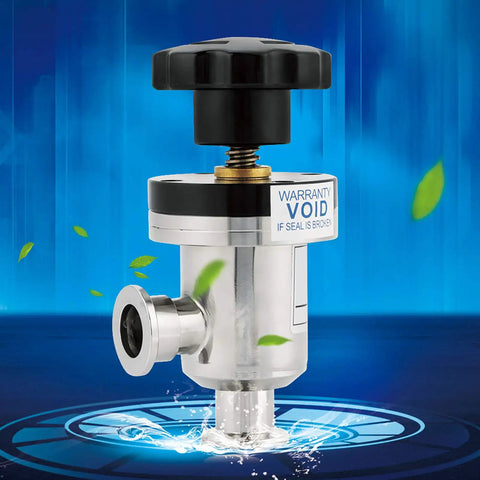 Workhorse Vacuum Isolation Valve With Bellow Seal And Air Admittance, KF25 304 Stainless Steel High Vacuum Manual Right Angle Valve