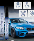 Scratch Repair Pen For Cars Quick Easy Paint Touch Up That Fixes Scratches Chips And Scuffs In Seconds Waterproof And UV Resistant Works On All Colors Long Lasting Shine For Any Vehicle DIY Friendly product next to blue car