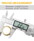 6 Inch Digital Caliper In Stainless Steel With Inch Metric And Fractions Conversion Large LCD Display Accurate To 0.01mm