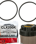 Replacement Viton O Ring For Hayward Pool Chlorinator Lids CL200 CL220 CL220BR CLX200K 2 Pack Chlorine Resistant FKM Seal For Durable Chem Feeder Lid, 2 black rings and CLX200K bag