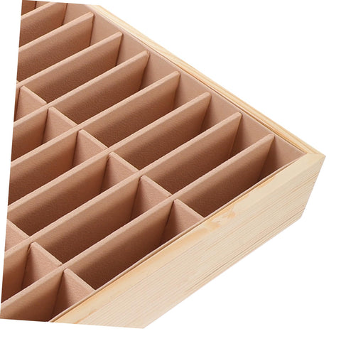 Slick Multi Grid Jewelry Tray Wooden Desktop Organizer Phone Stand For Rings Earrings And Bracelets Elegant Catch All Station with compartments.