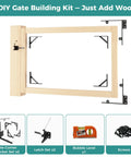 Heavy Duty Anti Sag Outdoor Wood Gate Corner Bracket Kit With One Piece 90 Degree Bent Steel And Diagonal Brace For Strong Easy Install Gate Support Built Tough, wood gate frame and hardware set