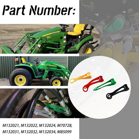 HQPARRTS 8-pack hydraulic coupler protective covers in black, yellow, green, red for John Deere port plugs and caps