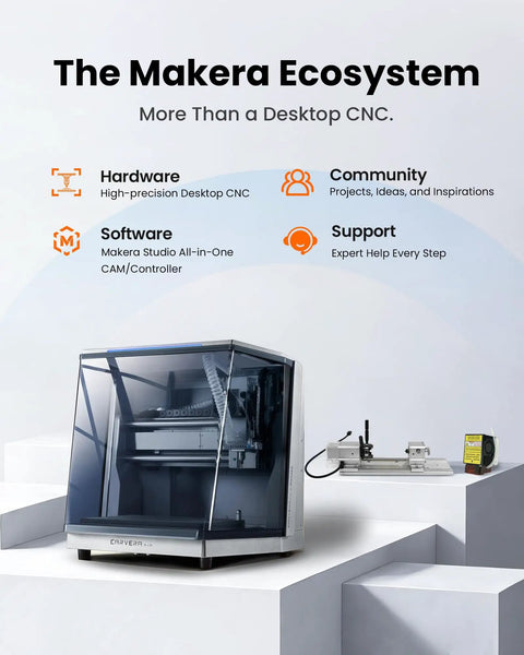 Premium Desktop Cnc Mill With Fourth Axis Rotary Attachment And Fully Enclosed Design for precise carving in a sleek enclosure.