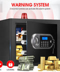1.3 Cu Ft Fireproof Safe For Home Use Compact Anti Theft Safe With Digital Combination Lock, smart alert system visible