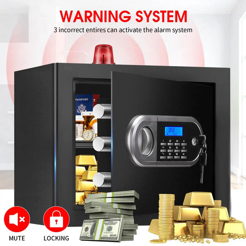 1.3 Cu Ft Fireproof Safe For Home Use Compact Anti Theft Safe With Digital Combination Lock, smart alert system visible