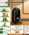 Secure Your Pad With This Beefed-Up Smart Lock And Keypad Handle showing password management options and keypad detail.