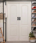 2 Pack Luminous Black 180 Degree Heavy Duty Barn Door Latches Thickened Zinc Alloy Sliding Flip Locks for double doors installed