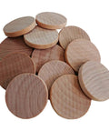 60 Pack 1 Inch Natural Wood Slices Unfinished Round Wood Cookies stacked smoothly, ideal DIY crafting supplies and room decor.