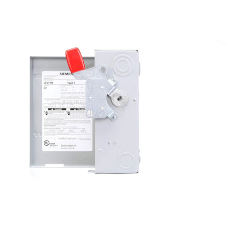 30 Amp 2 Pole 240 Volt Plug Fused Indoor General Duty Safety Switch with open cover, showing quick make-break mechanism.