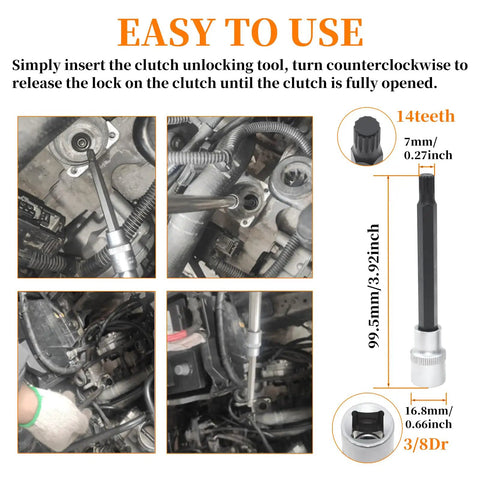 Double Clutch DPS6 Transmission Installer And Remover Tool Kit for Volvo and Ford Focus, 14-tooth 7mm socket close-up