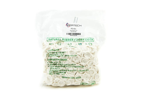 Bag of General Purpose Latex Finger Cots Powder Free Large White Pack Of 1440 For Spa Healthcare And Industrial Use, 60 mm Length And 20 mm Inner Diameter.