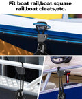 Boat Fender Clips Quick Release Adjustable Bumper Clips For Boats, Rail Cleats No Fuss Docking Fender Holder, Hanger Adjuster for Rails