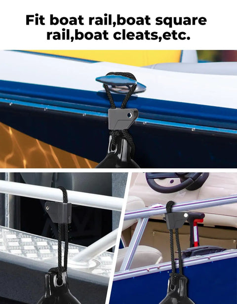 Boat Fender Clips Quick Release Adjustable Bumper Clips For Boats, Rail Cleats No Fuss Docking Fender Holder, Hanger Adjuster for Rails