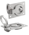 Two Pack Marine Boat Ring Hatch Pull Handle, Flush Mount Recessed Trap Door Pulls, 316 Stainless Steel, front and side view