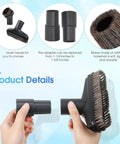 36mm Long Horse Hair Vacuum Brush With Universal Connector For 32mm And 1-1/4 Hose includes adapters and soft bristles