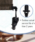 Kickass Sunshade Replacement Bungee Tie Down Kit With End Covers 3 Pack For Outdoor Roller Blinds Savage Weather Resistant Black Windproof Anchors close-up of black tie down with anchor for outdoor use