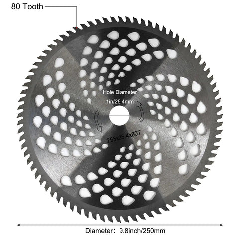 10 Inch 80T Carbide Tip Brush Cutter Blade With Adapter Kit For Stihl Husqvarna Ryobi Weed Eater Fits Most 1 Inch Arbor Trimmers Beast