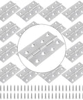 24 Pack 3.5 Inch Stainless Steel Folding Butt Hinges Silver Rust Proof Heavy Duty Cabinet Door Hardware Screws Included