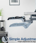 Smooth Gliding Under Desk Keyboard And Mouse Tray With Plush Foam Padding For Home Office Ergonomic Workstation Setup adjustable height shown in use.