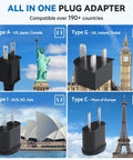 2200W Voltage Converter For 110V Appliances Europe To US Travel Adapter With EU UK AU US Plugs for international compatibility
